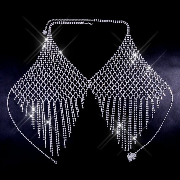 NEW Sparkling Bling Swarovski Crystal Silver Rhinestone Halter Bikini To… - Picture 7 of 7